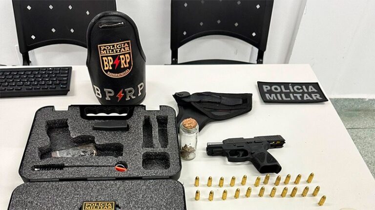 Homem é preso com pistola, munições e droga no Japãozinho