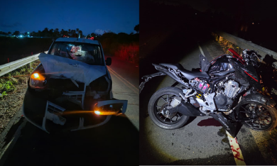 Motociclista fica ferido após colisão com veículo na SE-265 em Itaporanga