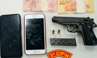 PM apreende arma de fogo após acompanhamento a motociclista em Maruim