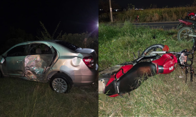 Mulher morre após colisão entre carro e moto em Campo do Brito